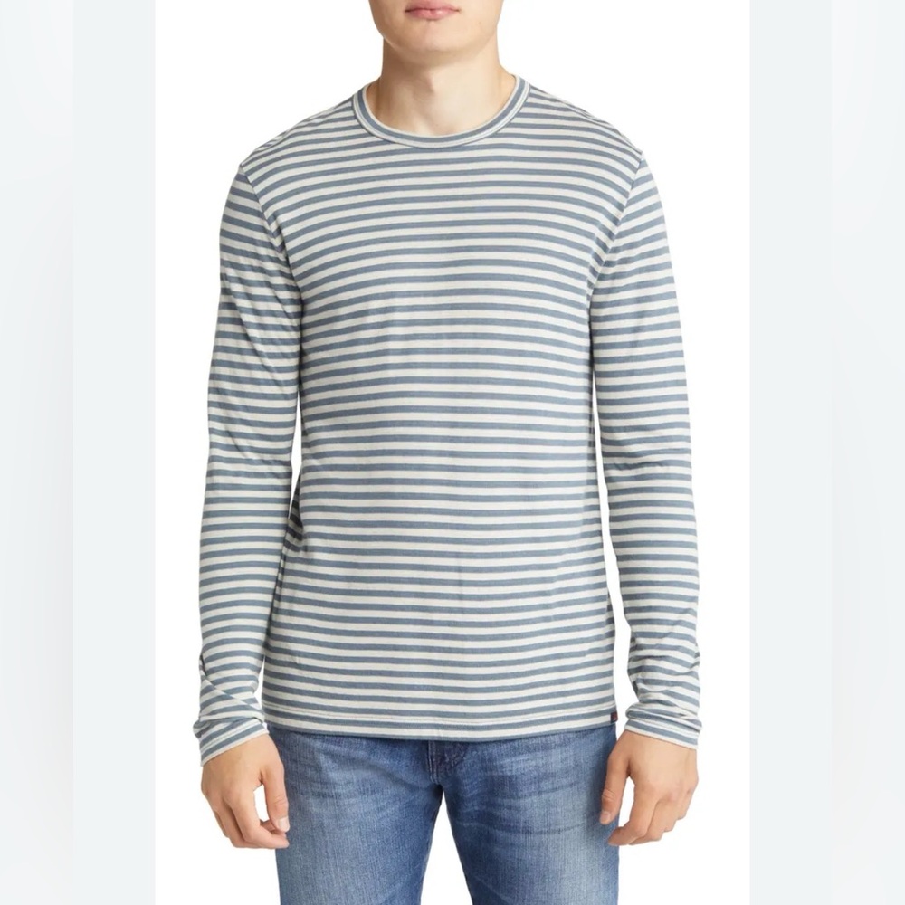 Faherty Men’s Stripe Slub Long Sleeve Tee Size XL